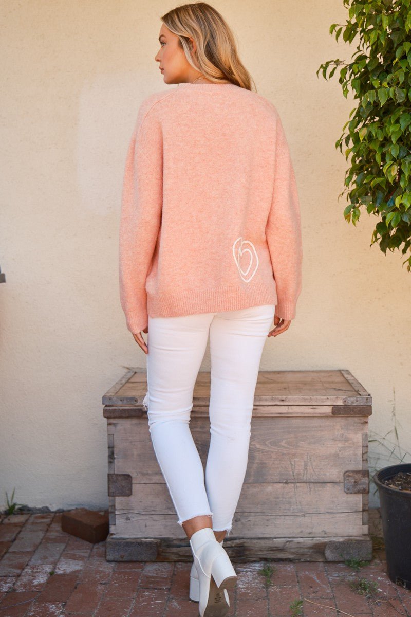 And The Why WIFEY & Heart Round Neck Sweater - S. M. & Co.