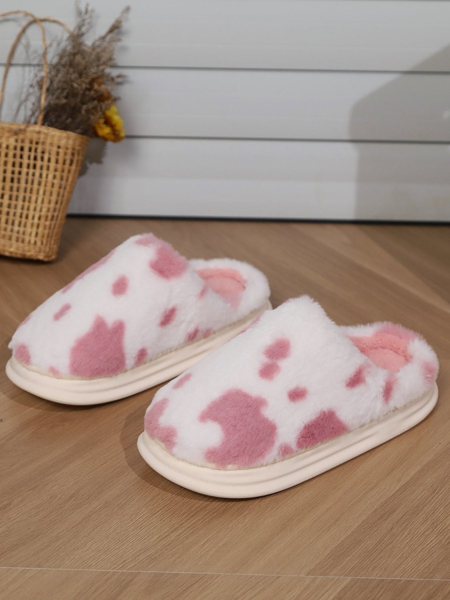 Animal Print Faux Fur Slippers - S. M. & Co.