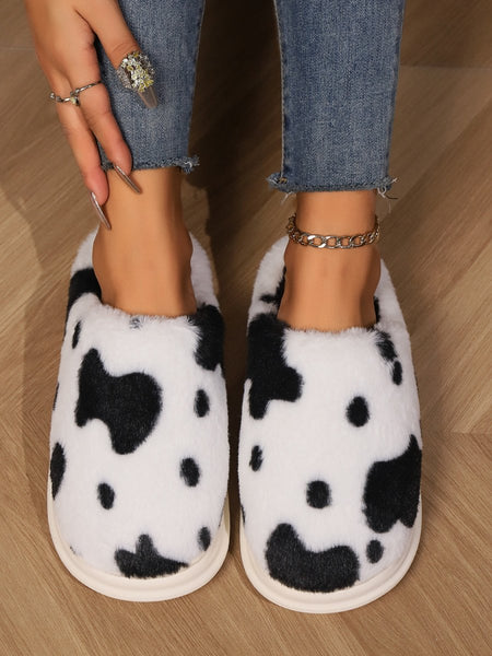 Animal Print Faux Fur Slippers - S. M. & Co.