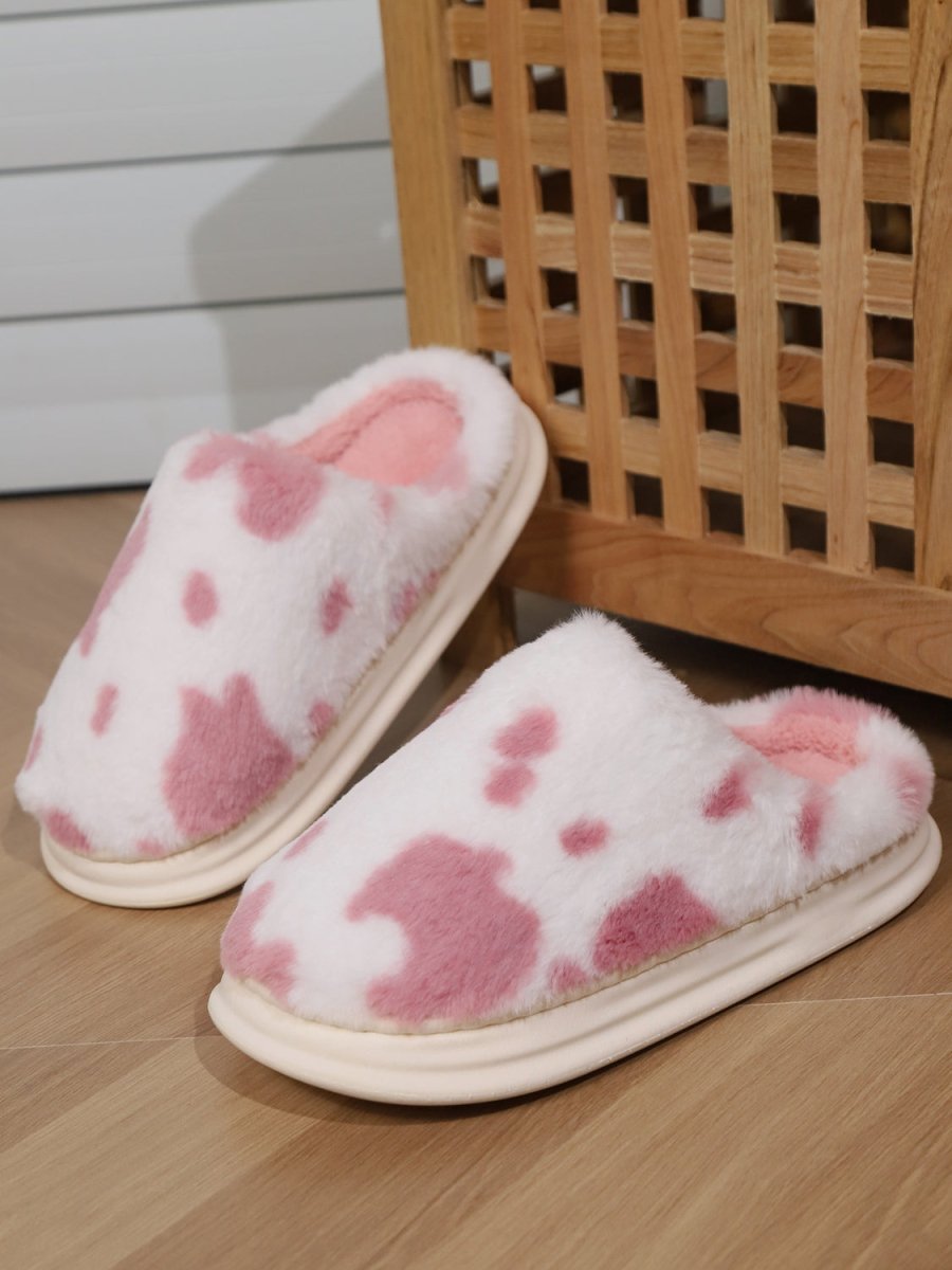 Animal Print Faux Fur Slippers - S. M. & Co.