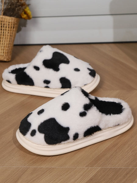 Animal Print Faux Fur Slippers - S. M. & Co.