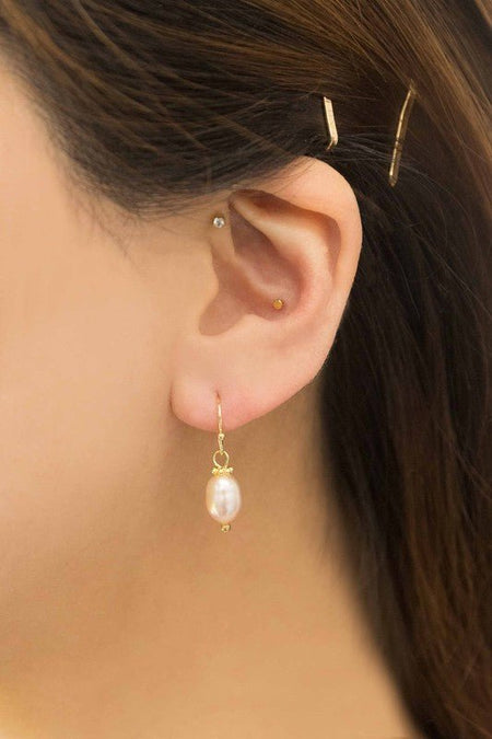 Arca Pearl Hook Earrings - S. M. & Co. Earrings