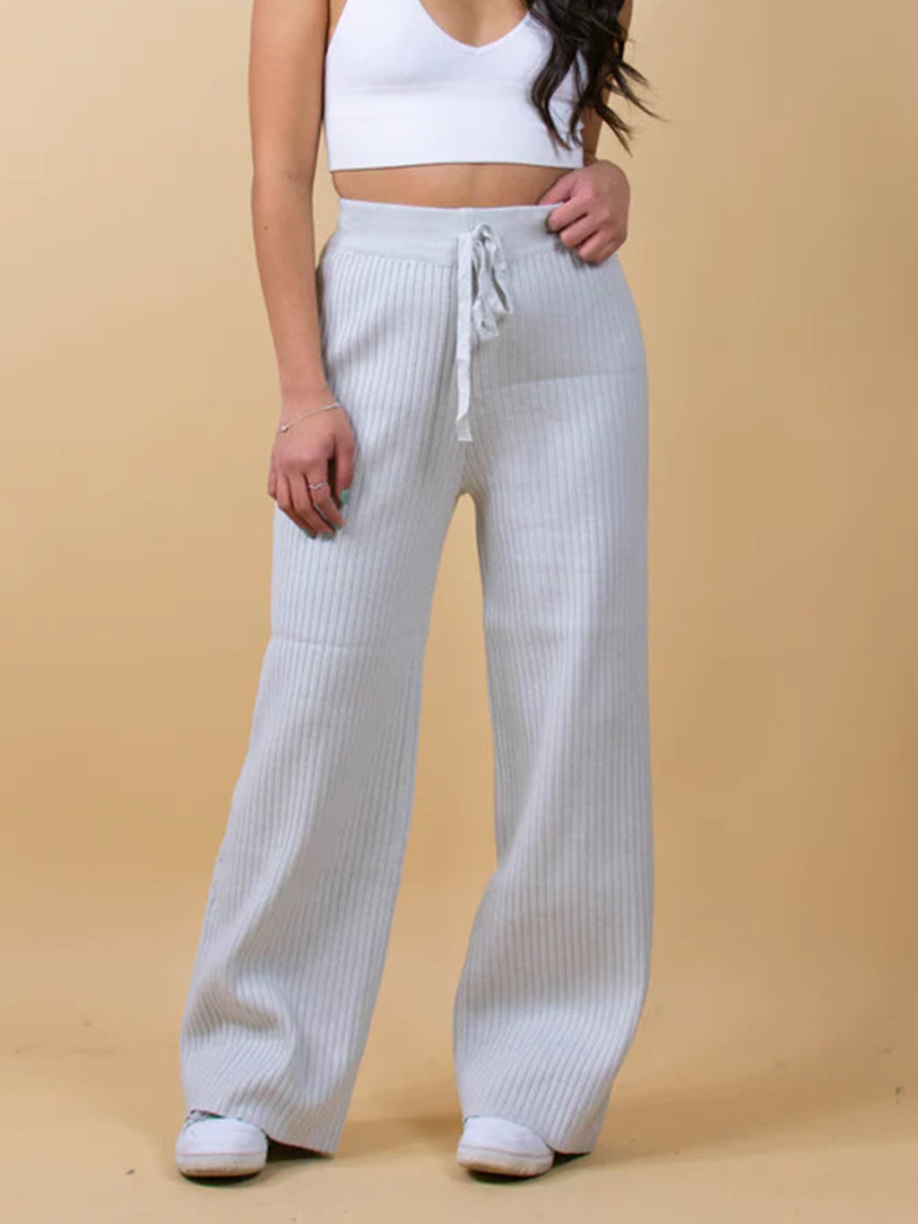 Ribbed Wide Leg Sweater Pants