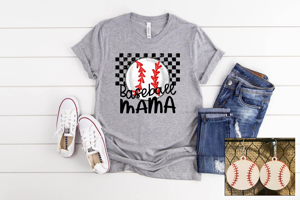 Baseball Mama- Checkered - S. M. & Co. T-Shirt