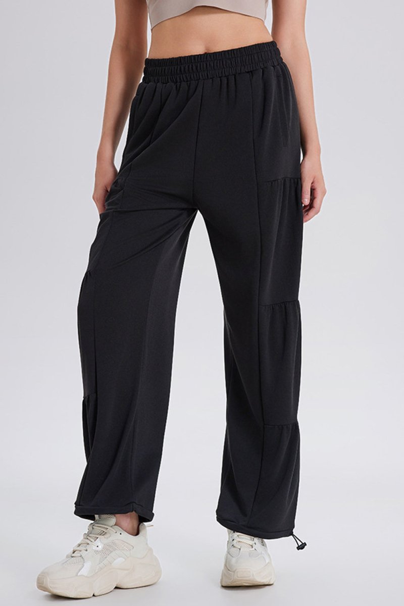 Basic Bae Drawstring Elastic Waist Ruched Joggers - S. M. & Co.