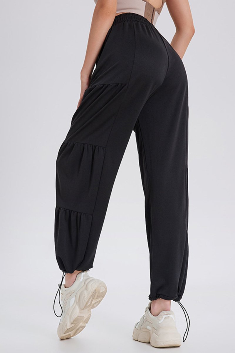 Basic Bae Drawstring Elastic Waist Ruched Joggers - S. M. & Co.