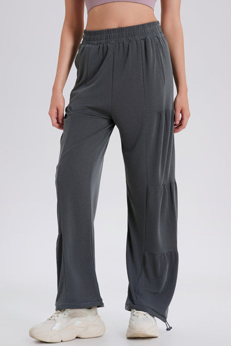 Basic Bae Drawstring Elastic Waist Ruched Joggers - S. M. & Co.