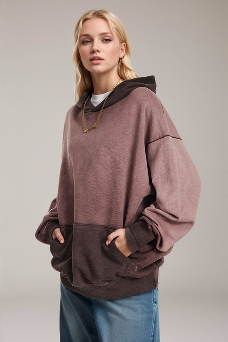 Basic Bae Drop Shoulder Long Sleeve Hoodie with Kangaroo Pocket - S. M. & Co.