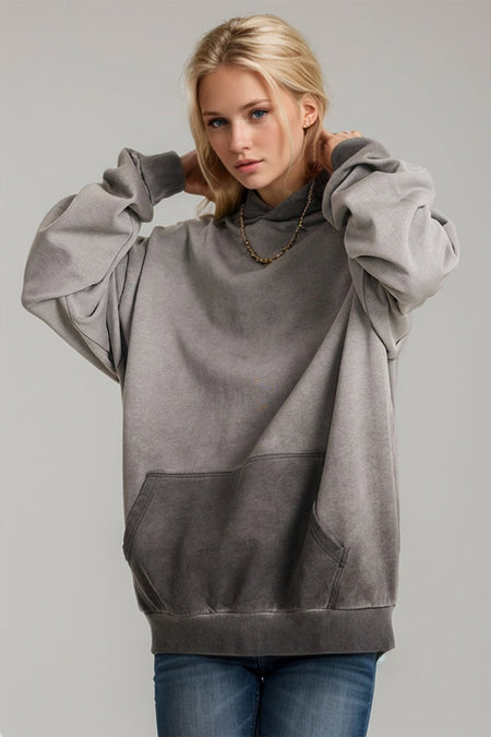 Basic Bae Drop Shoulder Long Sleeve Hoodie with Kangaroo Pocket - S. M. & Co.