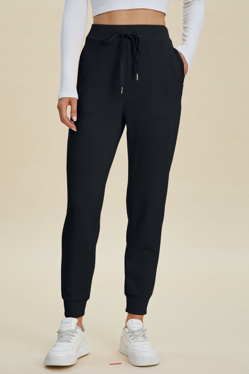 Basic Bae Full Size Air Scuba Drawstring High Waist Joggers - S. M. & Co. Sweatpants