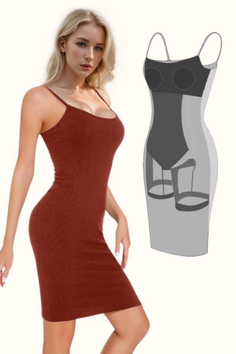 Basic Bae Full Size Built - In Shapewear Scoop Neck Sleeveless Dress - S. M. & Co.