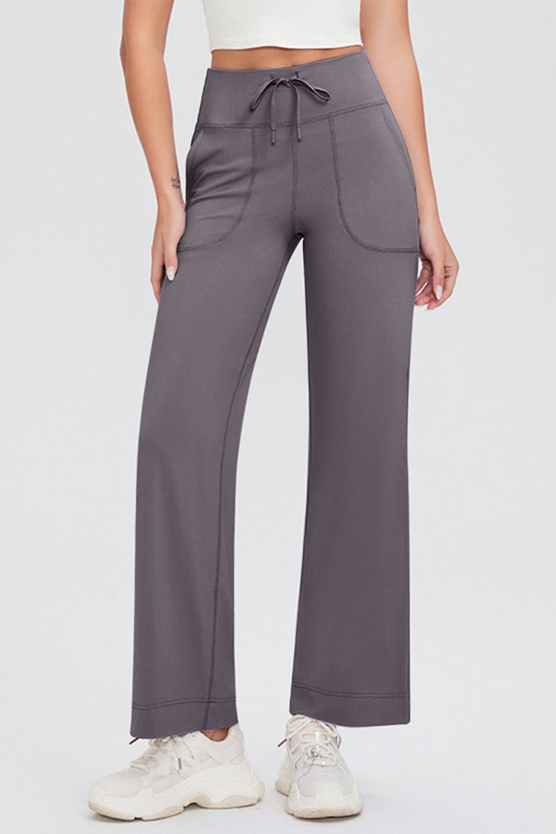 Basic Bae Full Size Drawstring High Waist Pants with Pockets - S. M. & Co.