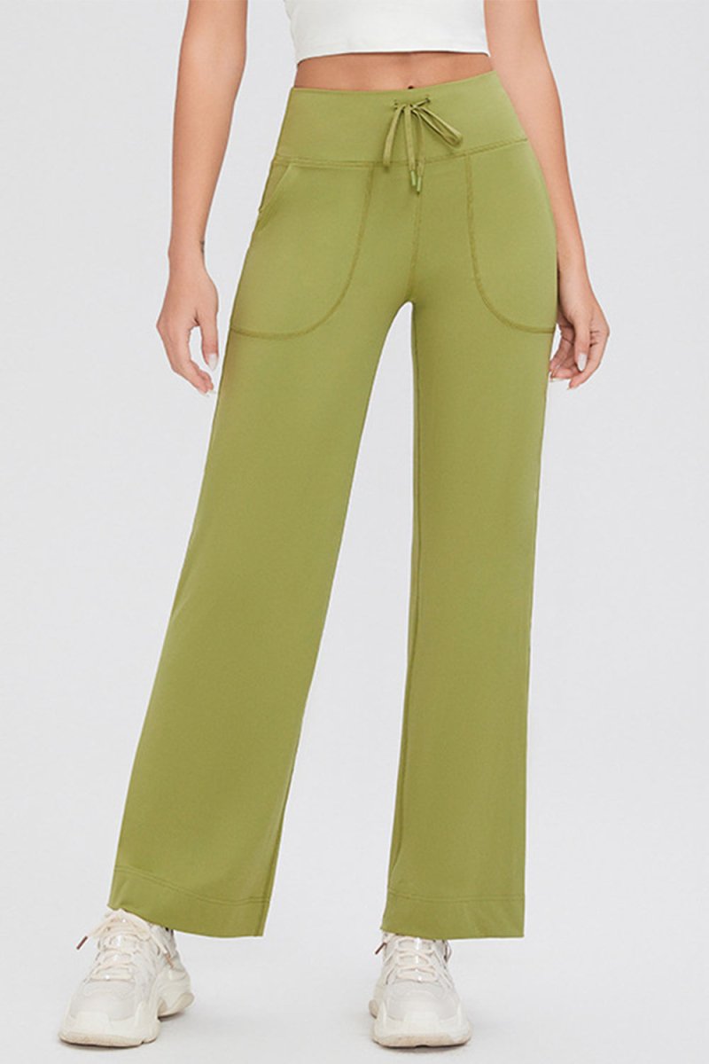 Basic Bae Full Size Drawstring High Waist Pants with Pockets - S. M. & Co.