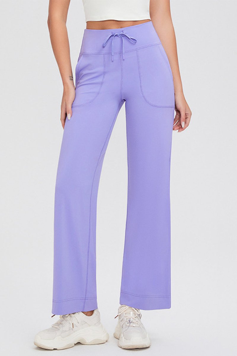 Basic Bae Full Size Drawstring High Waist Pants with Pockets - S. M. & Co.