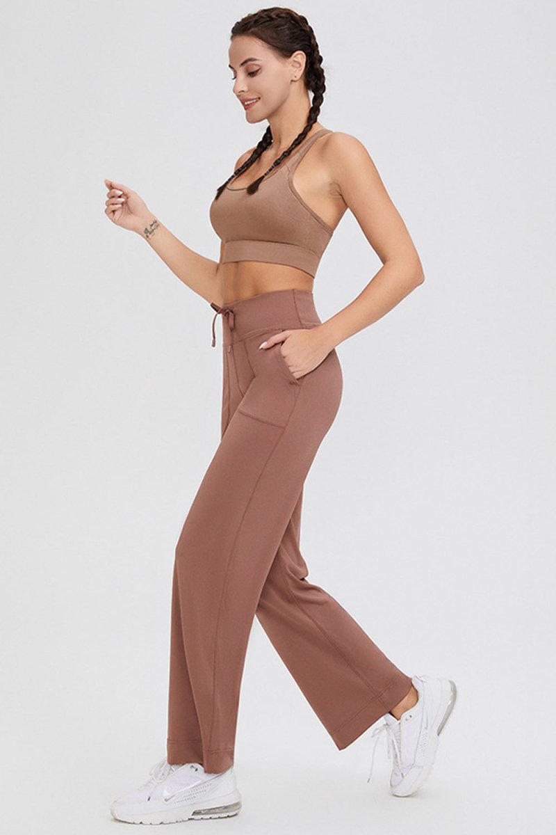 Basic Bae Full Size Drawstring High Waist Pants with Pockets - S. M. & Co.