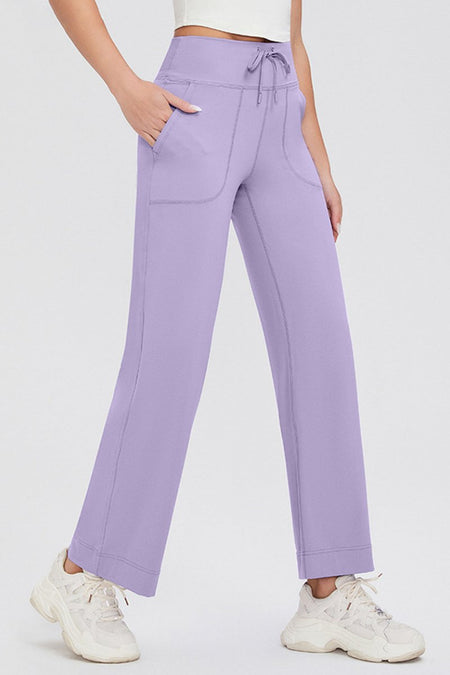 Basic Bae Full Size Drawstring High Waist Pants with Pockets - S. M. & Co.