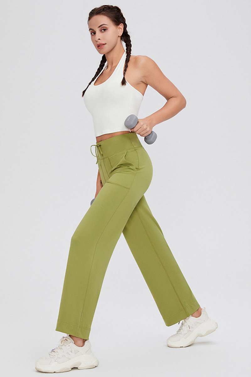 Basic Bae Full Size Drawstring High Waist Pants with Pockets - S. M. & Co.