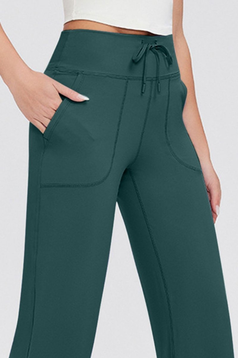 Basic Bae Full Size Drawstring High Waist Pants with Pockets - S. M. & Co.