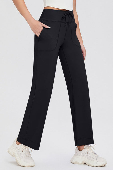 Basic Bae Full Size Drawstring High Waist Pants with Pockets - S. M. & Co.