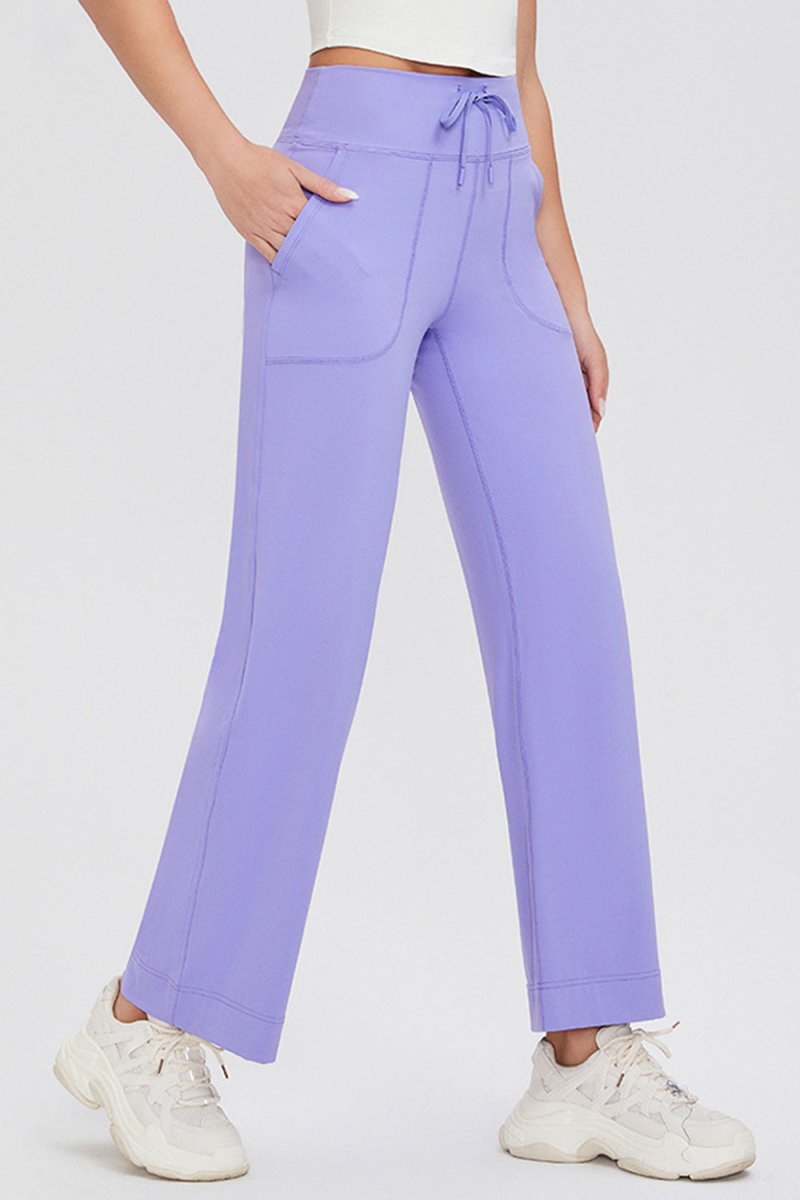 Basic Bae Full Size Drawstring High Waist Pants with Pockets - S. M. & Co.