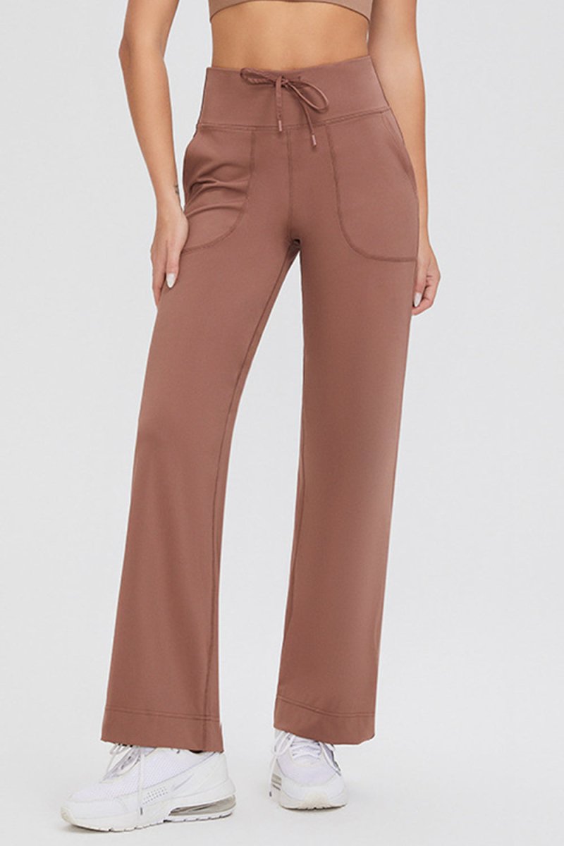 Basic Bae Full Size Drawstring High Waist Pants with Pockets - S. M. & Co.