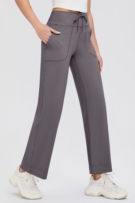 Basic Bae Full Size Drawstring High Waist Pants with Pockets - S. M. & Co.