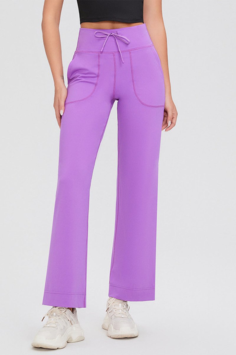 Basic Bae Full Size Drawstring High Waist Pants with Pockets - S. M. & Co.