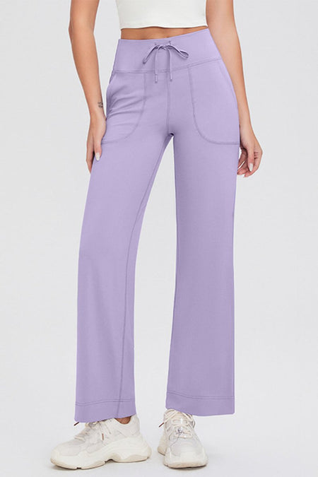 Basic Bae Full Size Drawstring High Waist Pants with Pockets - S. M. & Co.