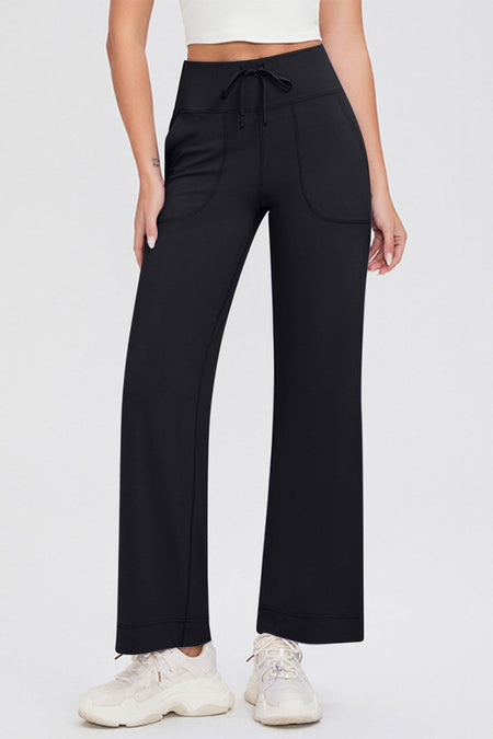 Basic Bae Full Size Drawstring High Waist Pants with Pockets - S. M. & Co.