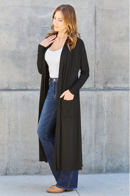 Basic Bae Full Size Open Front Long Sleeve Cover Up - S. M. & Co. Cover-up