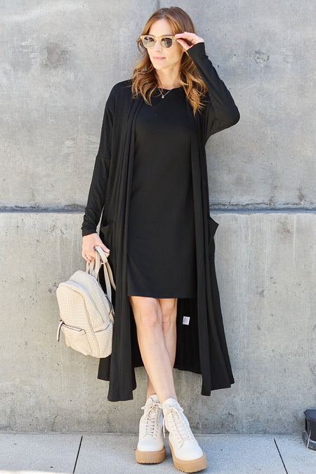 Basic Bae Full Size Open Front Long Sleeve Cover Up - S. M. & Co. Cover-up