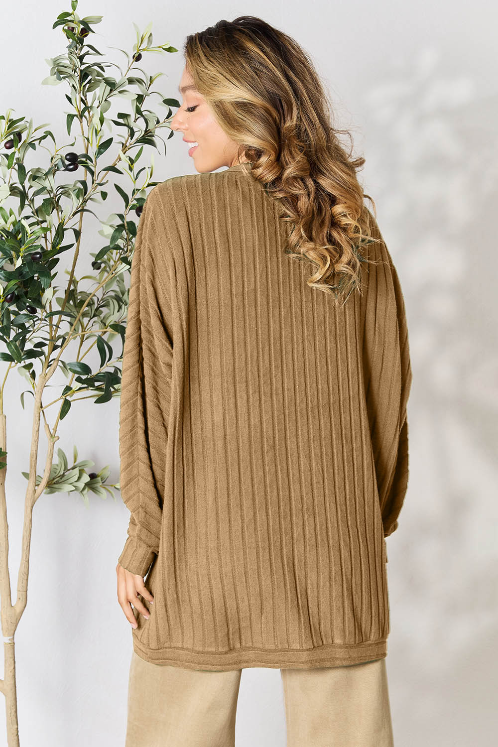 Basic Bae Full Size Ribbed Cocoon Cardigan - S. M. & Co. Cardigan