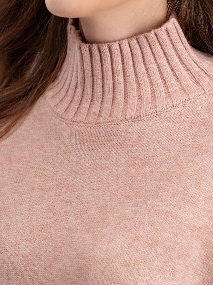 Basic Bae High - Low Turtleneck Long Sleeve Top and Pants Sweater Set - S. M. & Co.