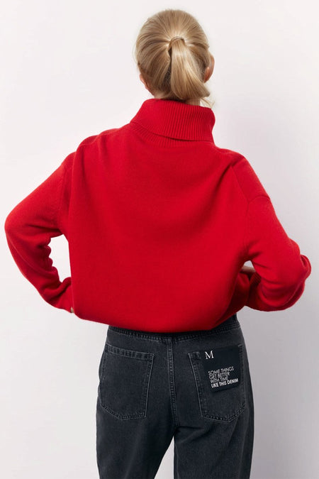 Basic Bae Turtleneck Long Sleeve Dropped Shoulder Sweater - S. M. & Co.