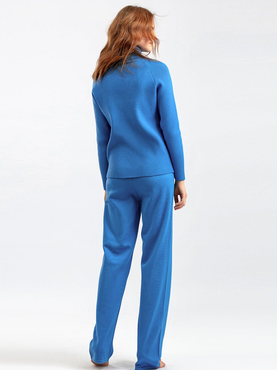 Basic Bae Turtleneck Raglan Sleeve Top and Pants Sweater Set - S. M. & Co.