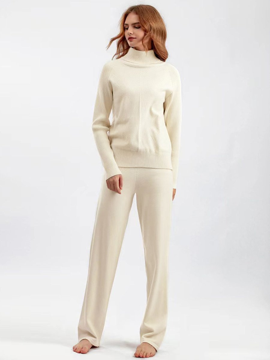 Basic Bae Turtleneck Raglan Sleeve Top and Pants Sweater Set - S. M. & Co.