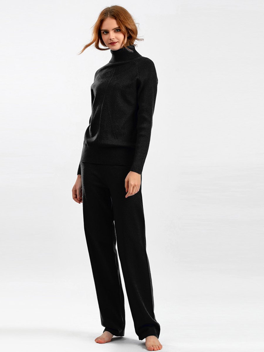 Basic Bae Turtleneck Raglan Sleeve Top and Pants Sweater Set - S. M. & Co.