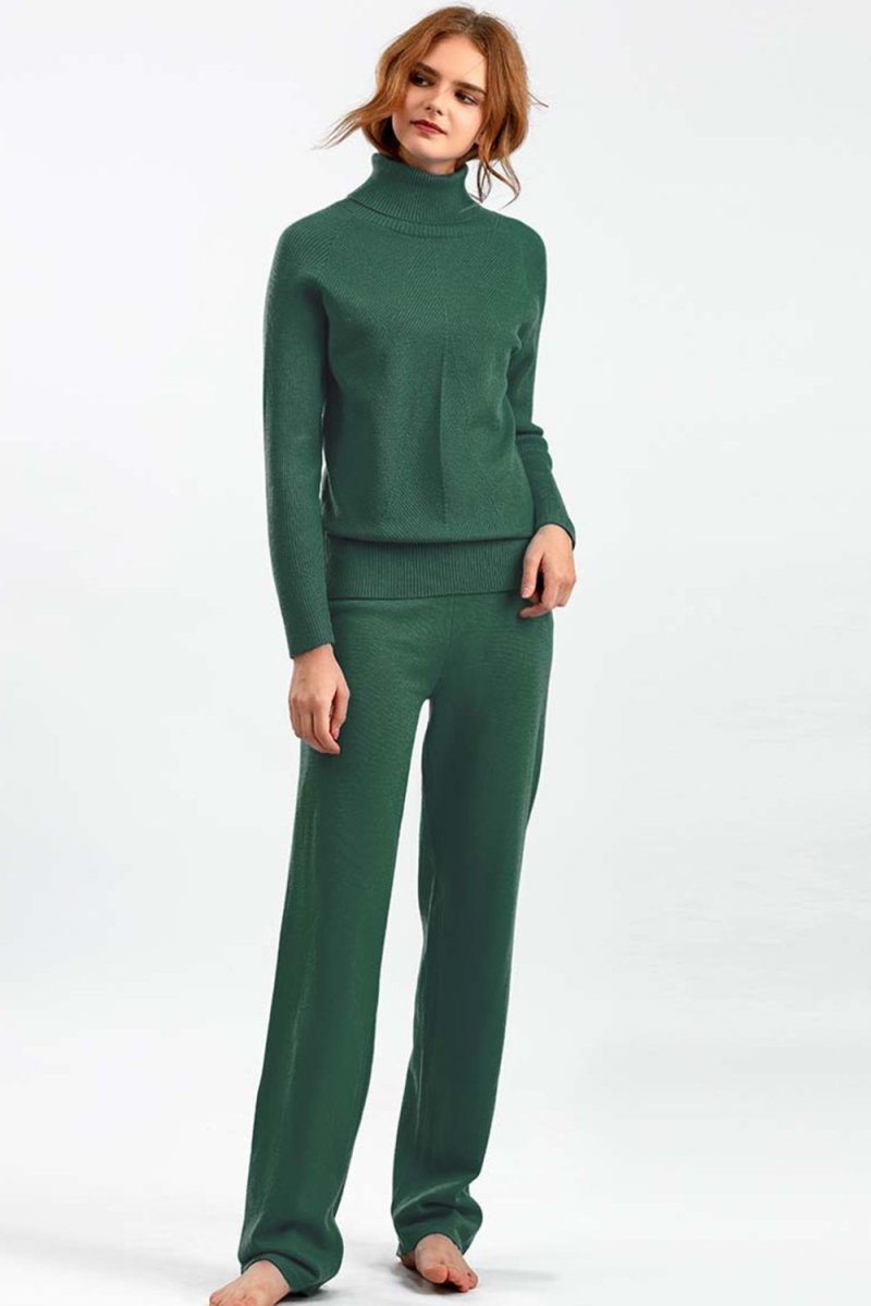 Basic Bae Turtleneck Raglan Sleeve Top and Pants Sweater Set - S. M. & Co.