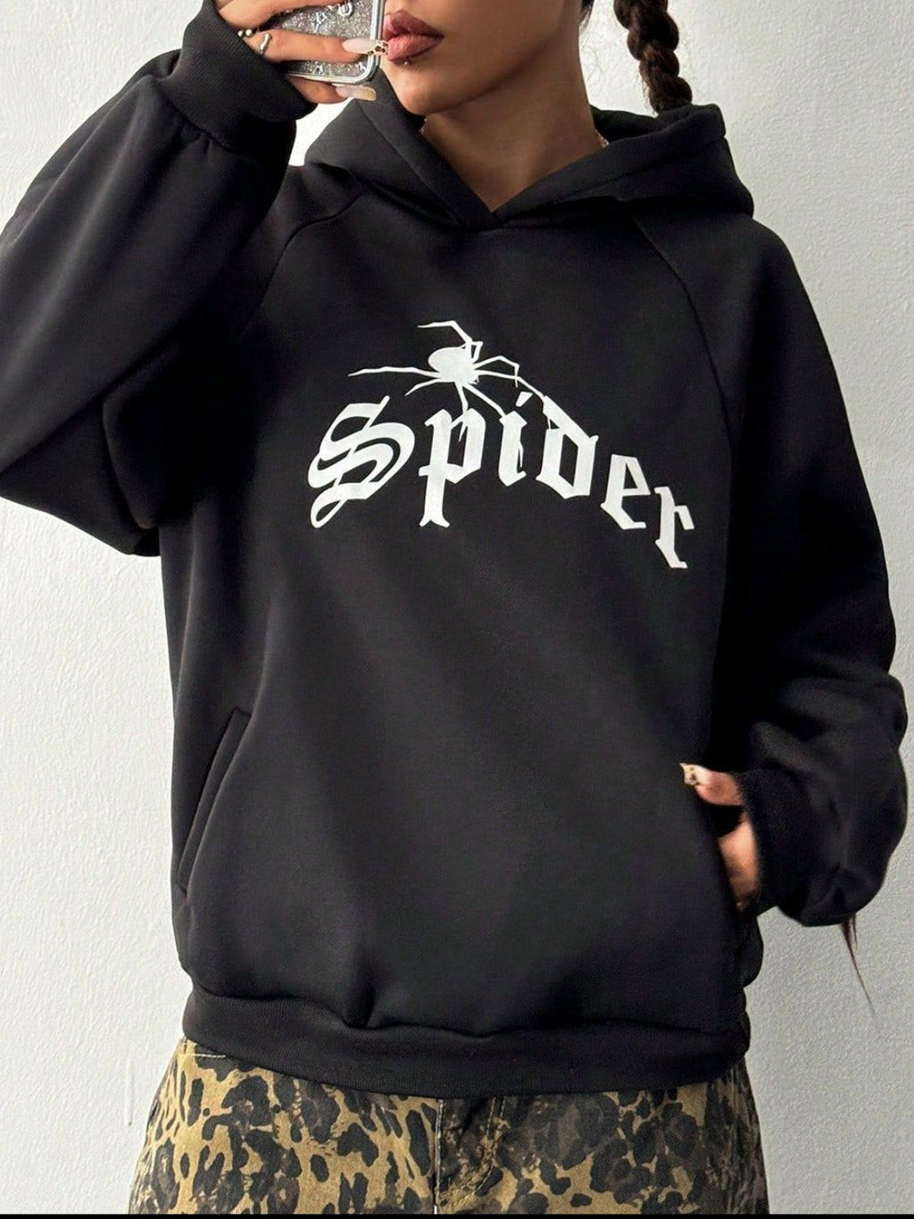 SPIDER Long Sleeve Hoodie with Kangaroo Pocket