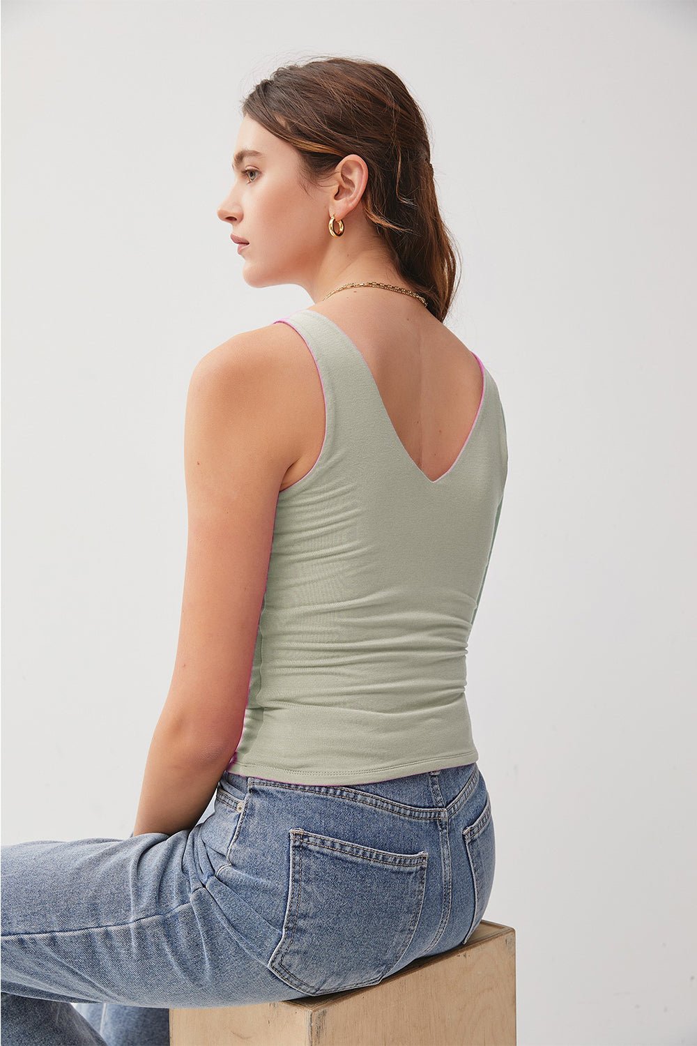 Be Cool V-Neck Wide Strap Tank - S. M. & Co. Tank Tops