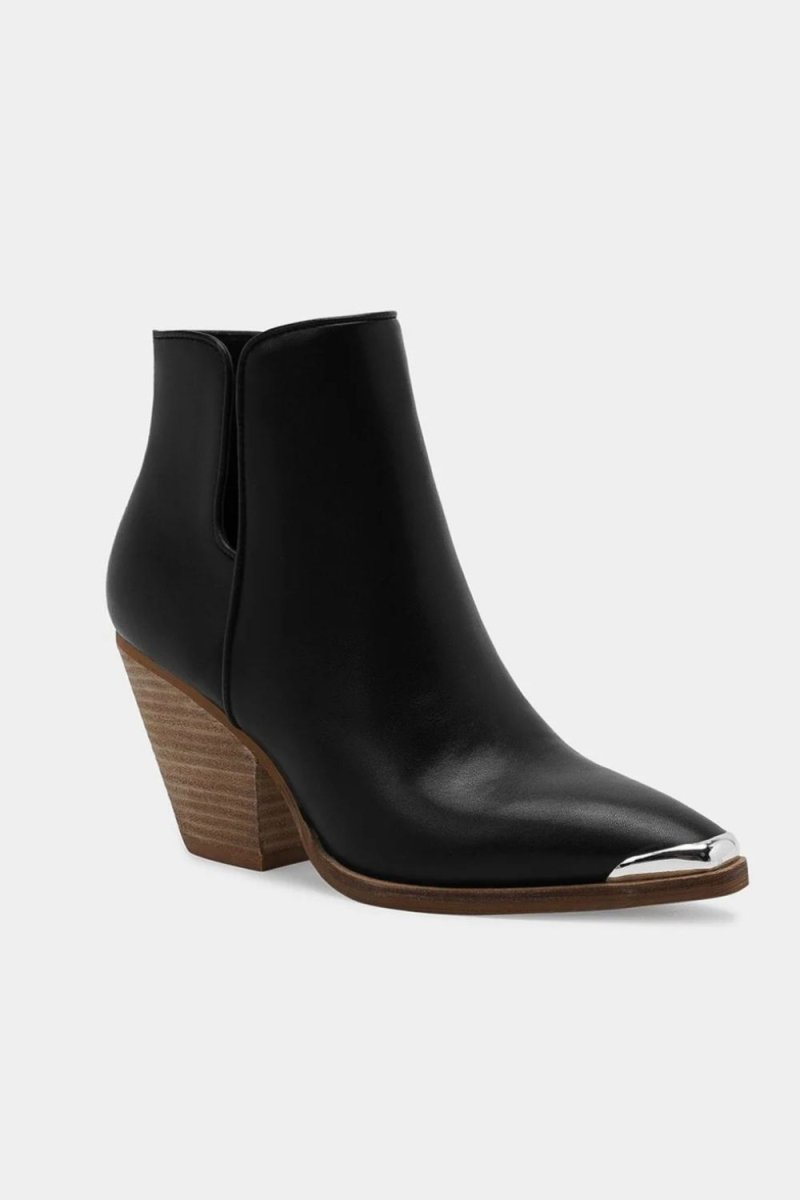 Beast Fashion Pointed Metal - Tip Toe Block Heel Ankle Boots - S. M. & Co.