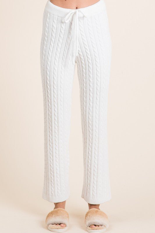 BiBi Cable - Knit High Waist Sweater Pants - S. M. & Co.