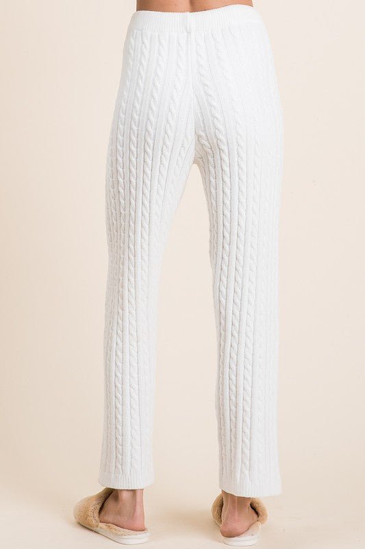 BiBi Cable - Knit High Waist Sweater Pants - S. M. & Co.