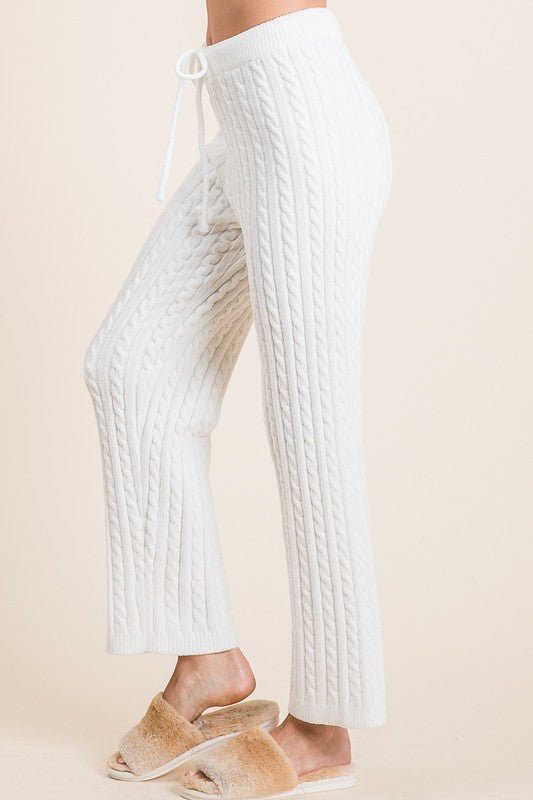 BiBi Cable - Knit High Waist Sweater Pants - S. M. & Co.