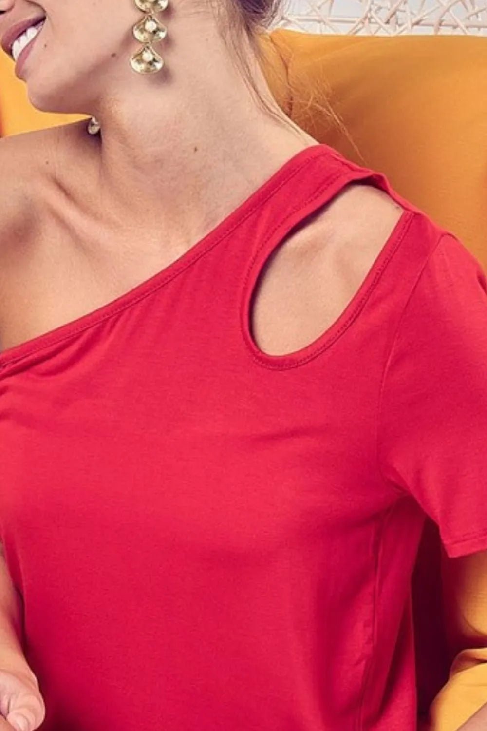 BiBi Cut Out Detailed One Shoulder Top - S. M. & Co.