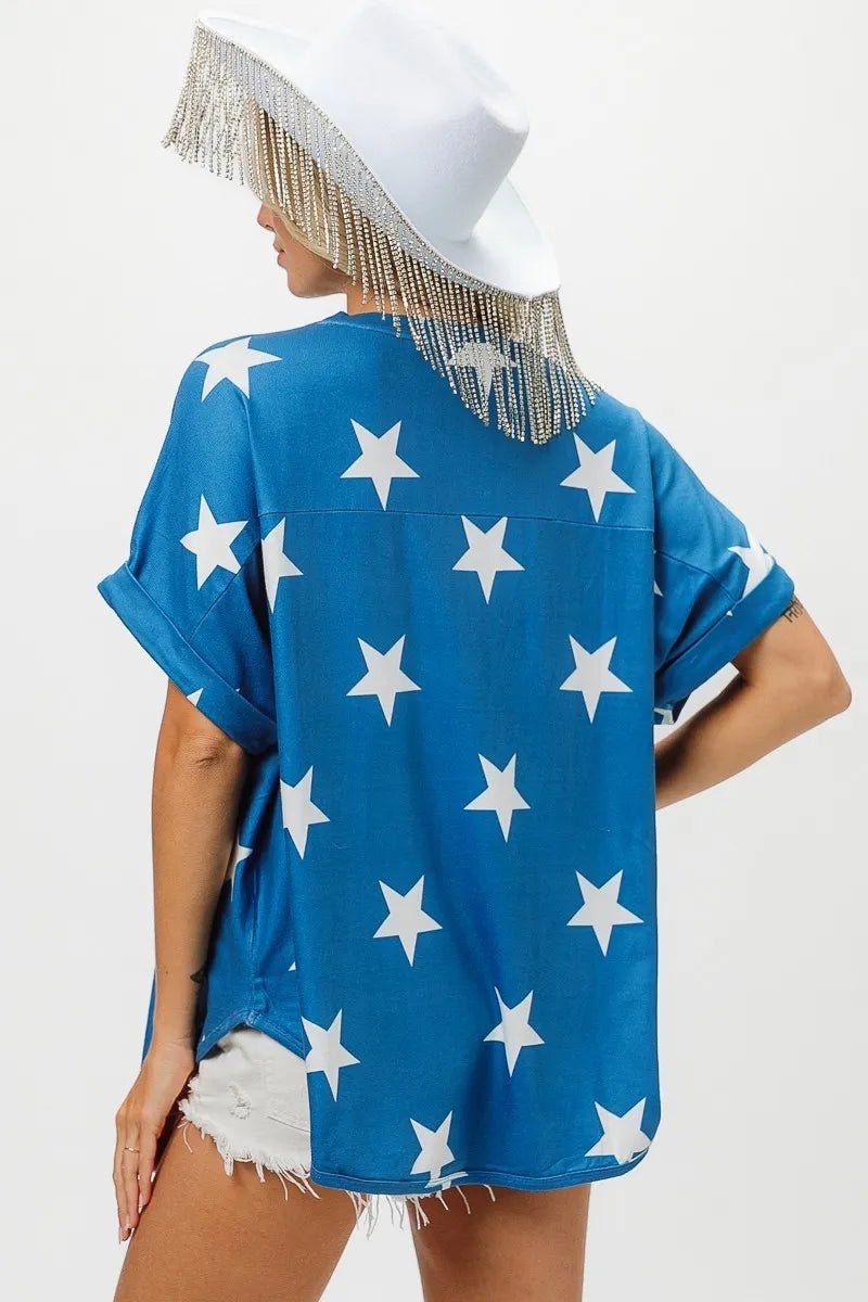 BiBi Fourth Of July Star Knit T-Shirt - S. M. & Co.
