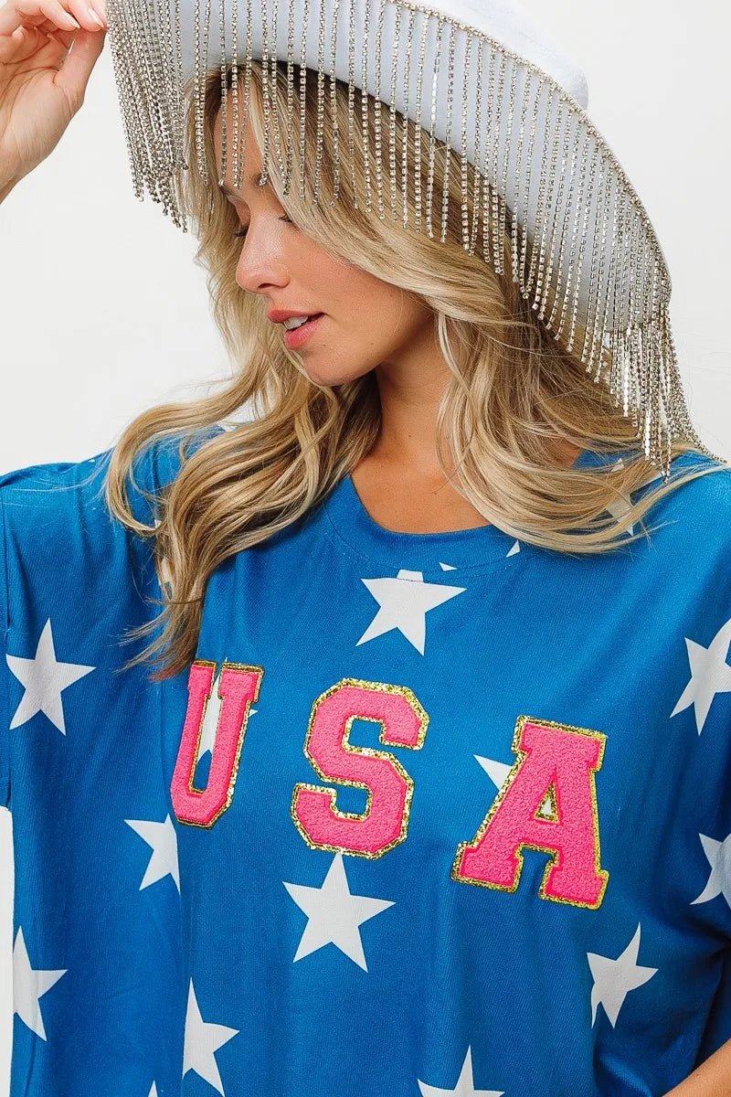 BiBi Fourth Of July Star Knit T-Shirt - S. M. & Co.