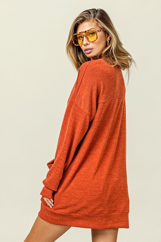 BiBi Open Front Drop Shoulder Cardigan with Pockets - S. M. & Co.