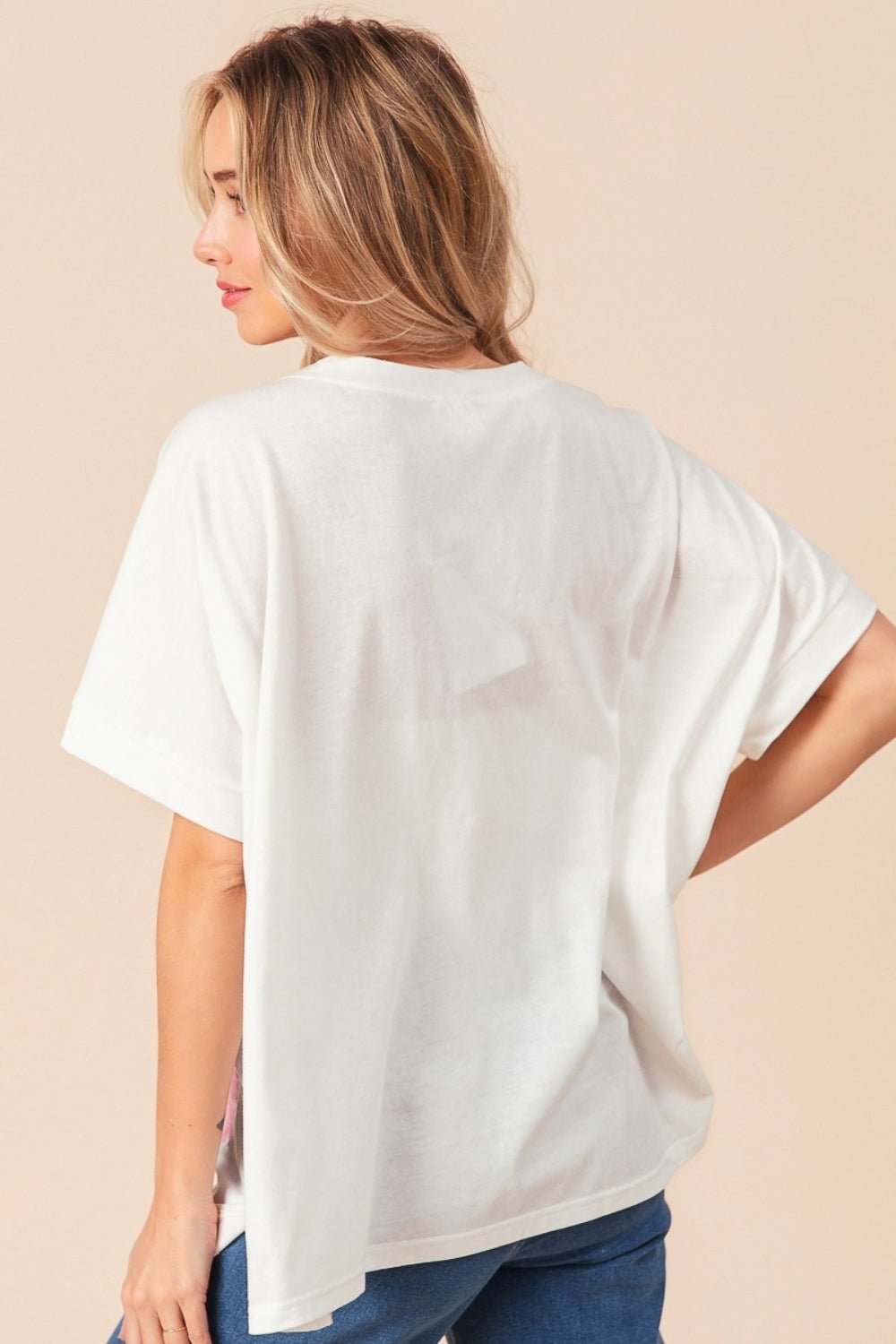 BiBi Sequin Bow Patch Short Sleeve T-Shirt - S. M. & Co. T-Shirts