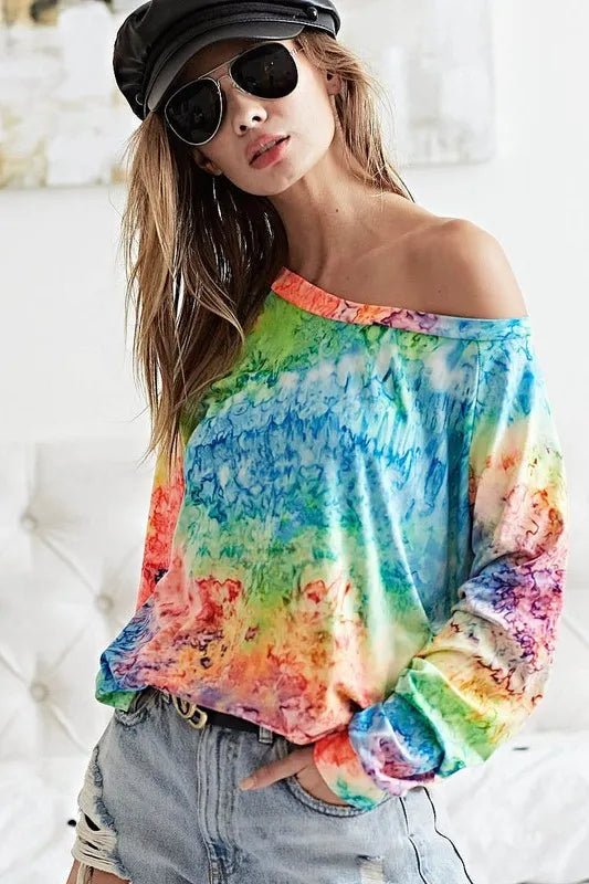 BiBi Tie Dye Soft Knit Jersey T-Shirt - S. M. & Co.